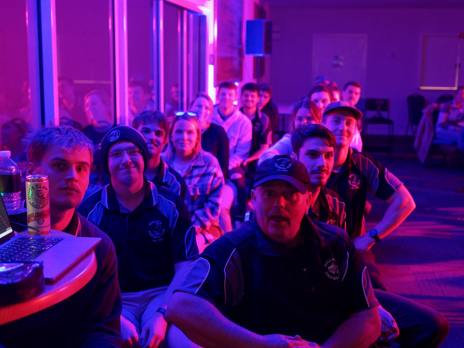 On stage volunteers at Mallala Football Club before being hypnotised