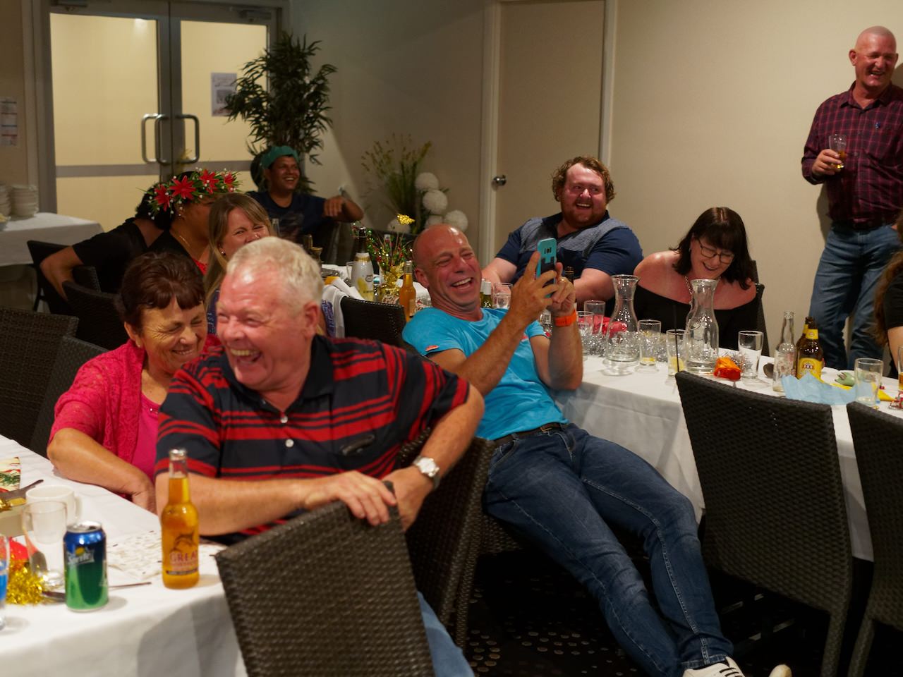 Audience members enjoying themselves at an informal event in Dalby QLD with Gerard V
