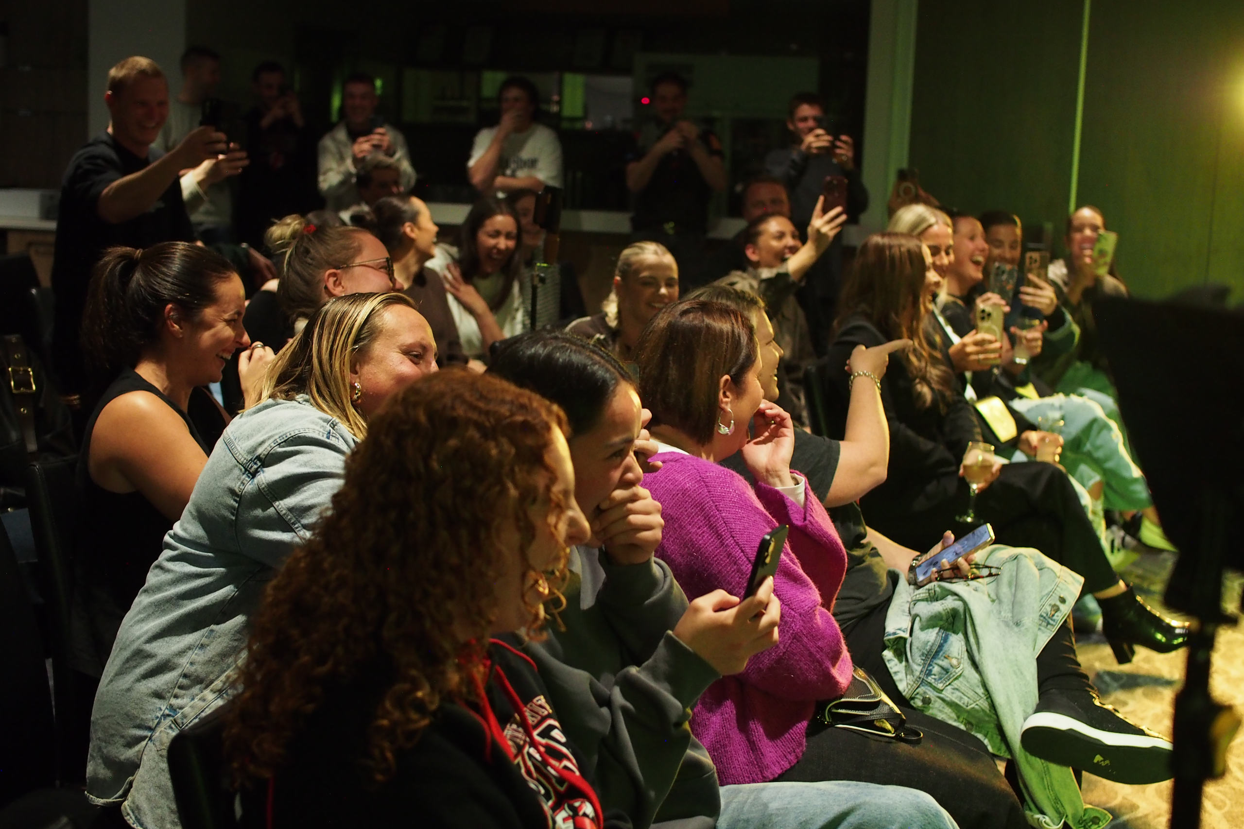 Audience having a great time at a footy club show in South Australia